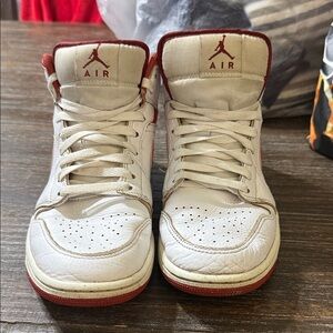 Jordan White and Red Sneakers